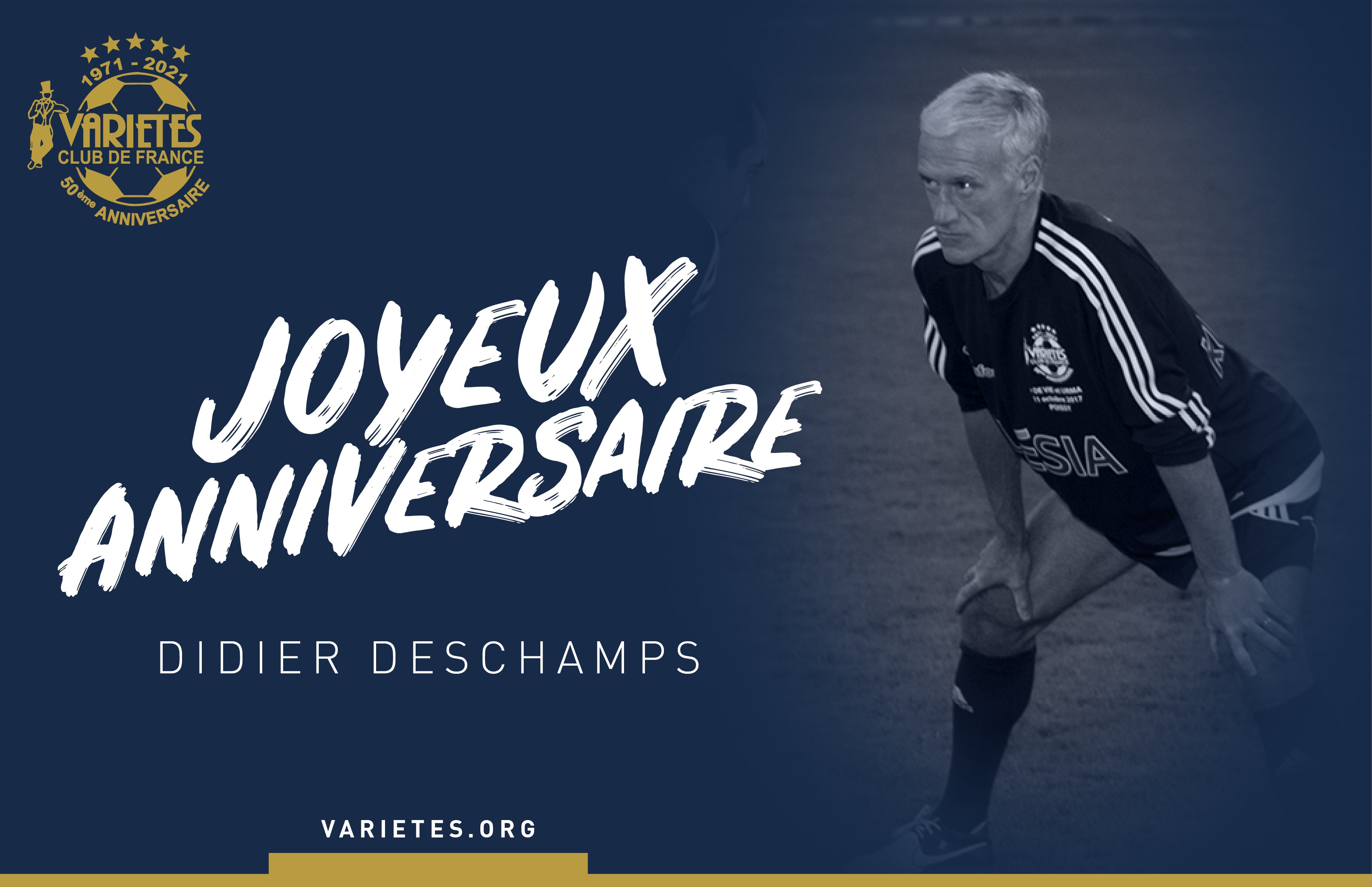 Varietes C F Un Joyeux Anniversaire A Notre Membre Didier Deschamps Qui Fete Ses 50 Ans Il Sera Avec Nous Mercredi Pour Un Match Exceptionnel A Fcgueugnon Off T Co 33oabupw