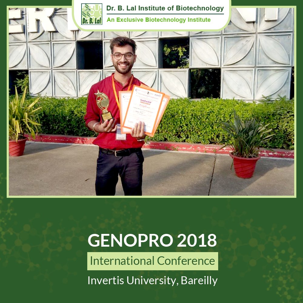 blalbiotech's tweet photo. Research Scholars of BIBT participated in the two days conference viz. 5th International Conference on “Challenges and Opportunities in Biotechnology for sustainable Development”- GENOPRO 2018 held at Invertis University, Bareilly, U.P dated 05-06. Oct. 2018.
#Genopro #BIBT #Bio https://t.co/h3g1sJ9K0L