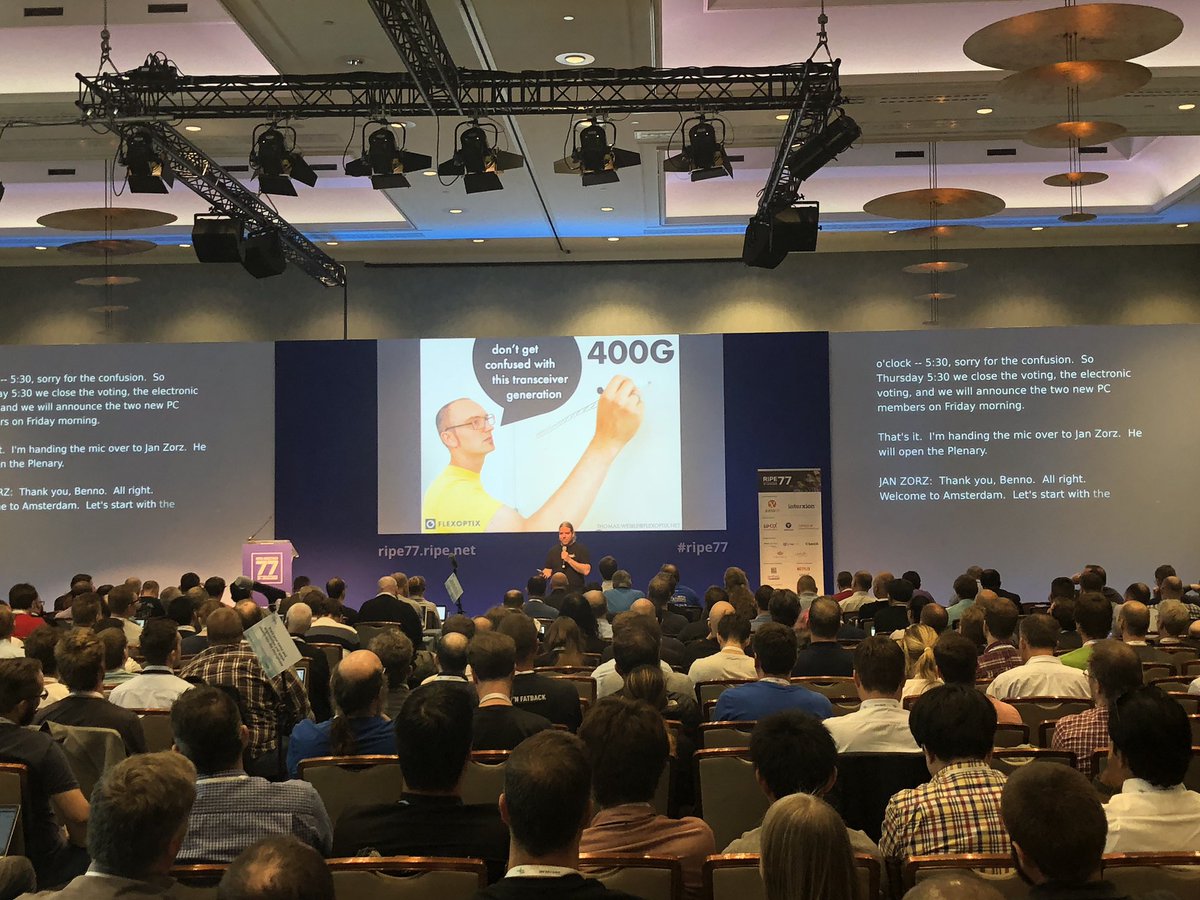 opticianspruce's tweet photo. Whoop whoop... #flexoptix open the plenary @ripe77 in Amsterdam... @RIPE_NCC  #ripe77 #flexoptixontour #flexoptix #theorangeguys #djsintech #orangeisthenewsuccess #lessbullshitmoreengineering #rebelgames2018 #rebelgames @flexOptix https://t.co/w7dqjQCy8w