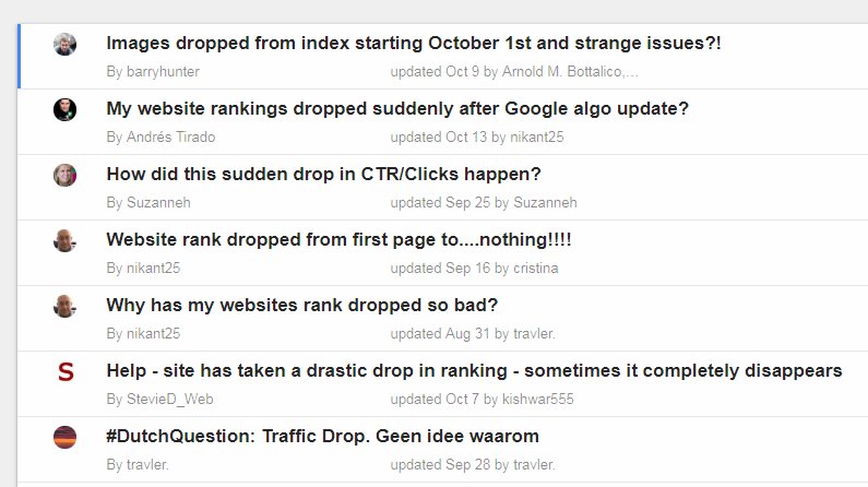 saregamapal's tweet image. Drop in Rankings, CTRs and Image Indexing across multiple platforms.
The @googlewmc forums suggest spike in conversations around lot rank shifts.
Another Google Algorithmic Update? 🧐

#GoogleAlgoUpdate
@GoogleIndia @rustybrick  @GoogleNewsInit