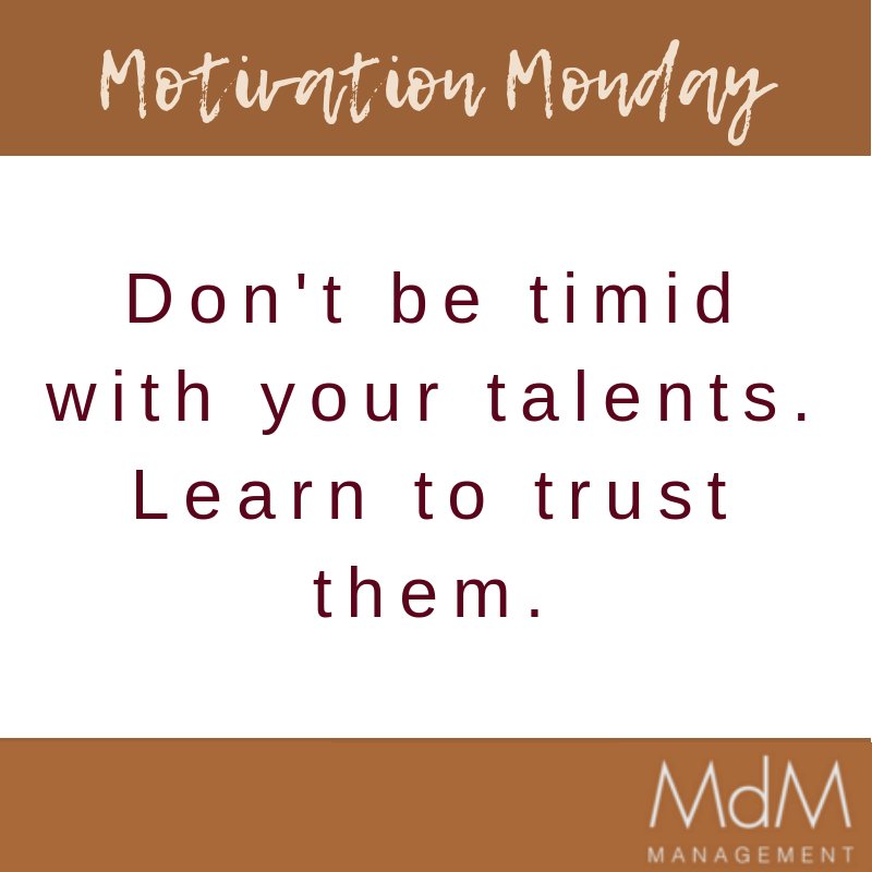 mdmtalentmgr's tweet photo. We want to help not only ignite the passion of our talent, but keep it going. We strive to help each client learn how to trust and use their creativity and skill set as they chase their dreams. #MdMTalent #TalentManagement #MotivationalMonday https://t.co/eB9P2QamKi