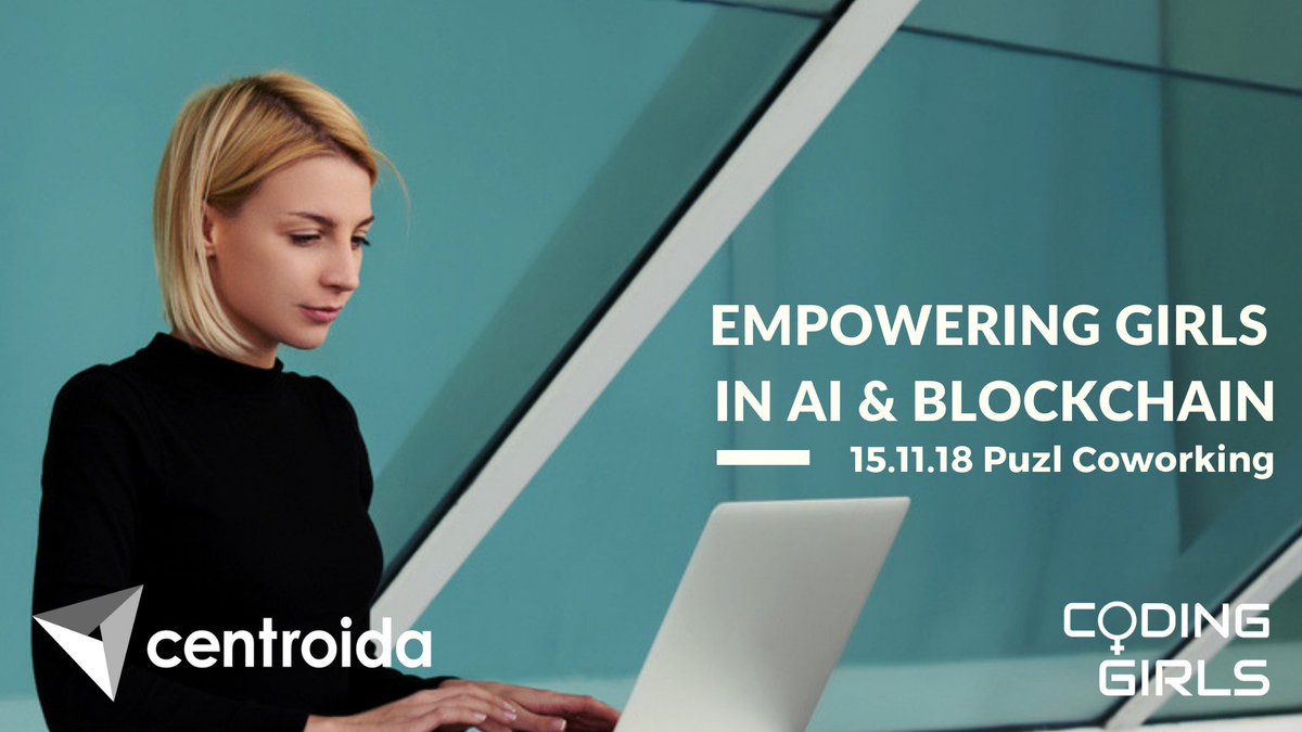 CodingGirlsCom's tweet photo. Happy to announce that together with @CentroidaAI we are organising an event on 15 Nov at @PuzlCowOrKing and you don't wanna miss it because of inspiring talks, cool people, snacks & drinks and awesome atmosphere.
#CodingGirlsSofia #Centroida #WomeninAI #Blockchain https://t.co/EARNAigbug