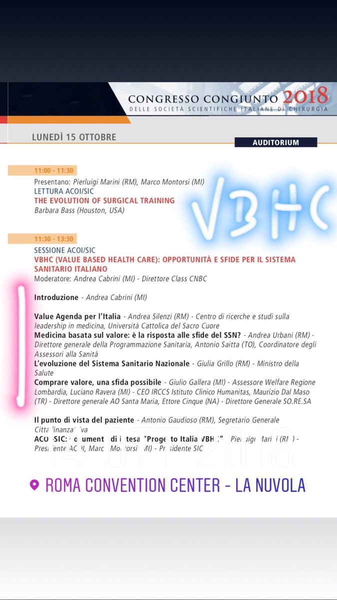 drsilenzi's tweet photo. Felice di aver dato un contributo con la #ValueAgenda @LeadMedIt @Unicatt al Congresso congiunto @chirurgiaunita1 per la sessione su #valuebasedhealthcare e #outcomeresearch promossa da
@ChirurgiaSic @Chirurghi_ACOI | Ora vi aspettiamo 9-10 novembre a @Medici_Manager #SIMM https://t.co/NPOyLDLMAZ