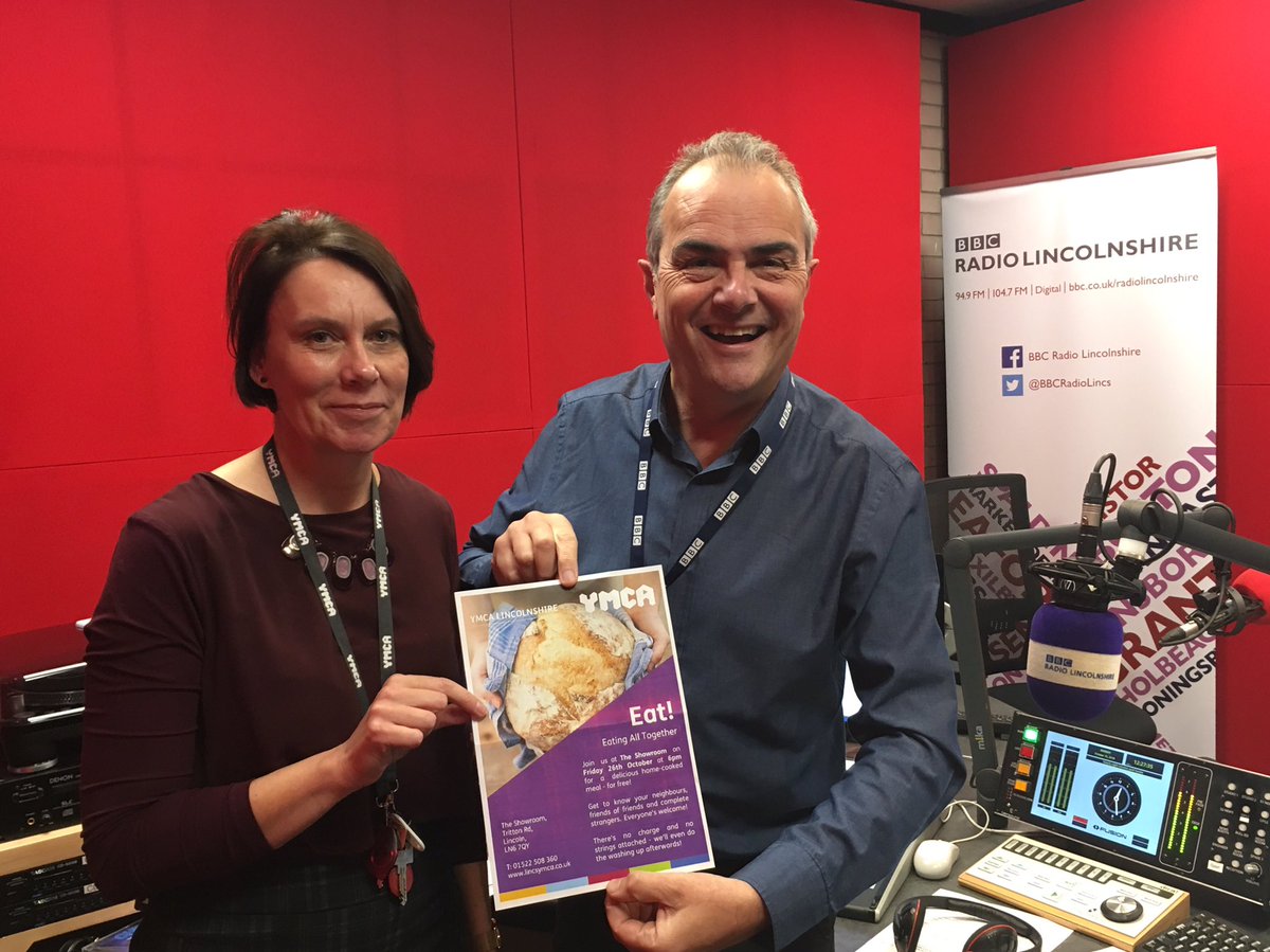 melvynprior's tweet photo. Today we heard from  @YMCALincs about free, monthly community meals starting next week @ShowroomConf CEO @CKilleavy told us about EAT - Eating All Together! #MakeADifference @BBCRadioLincs https://t.co/PeiMXkao2Z