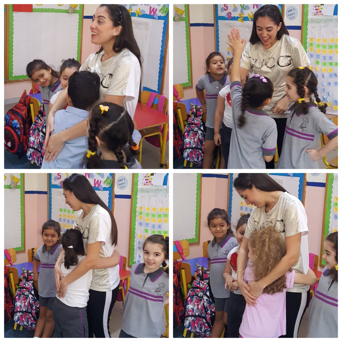 emankhashoun's tweet photo. Special morning greetings from special learners #KG 3 learners greeting their teachers in their own special ways🤛🤝✋❤ #responsive_classroom @DawhaHighSchool @FThaalby @ghina_jomaa https://t.co/qO9zCt6wpZ