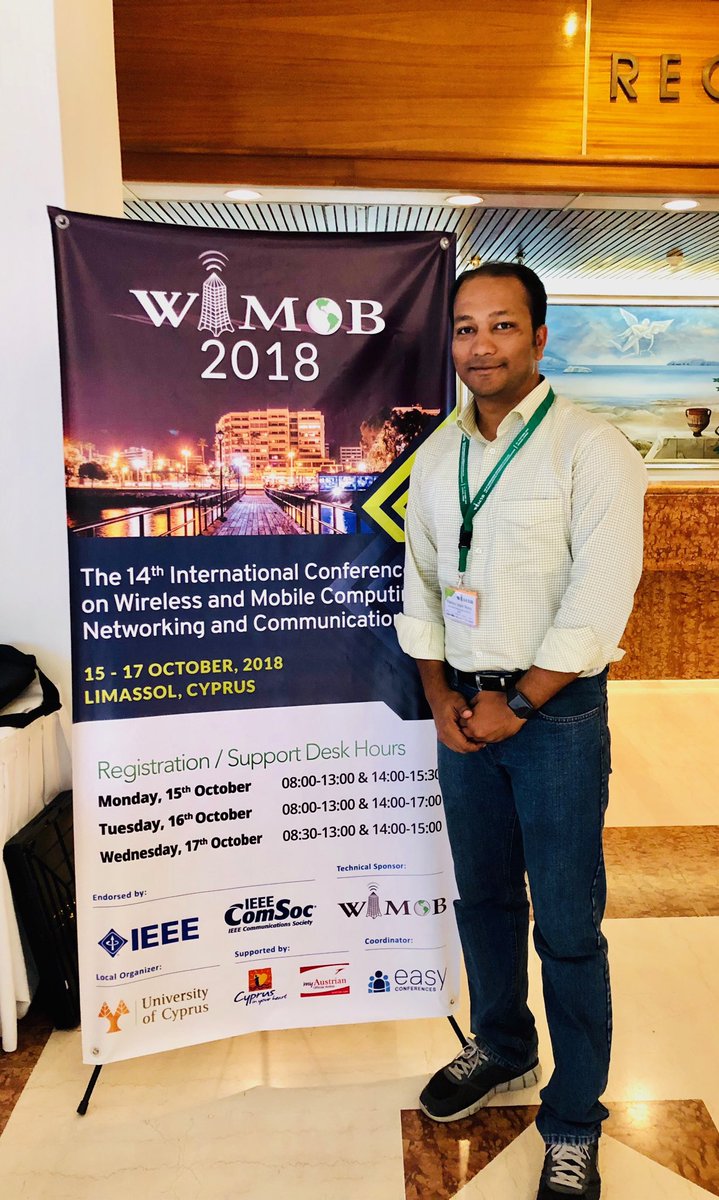ronyeee36's tweet photo. Attending and Presenting @WiMob2018
⁦@5Ga_ITN⁩  #5G #Cyprus https://t.co/EcVcYh5D89