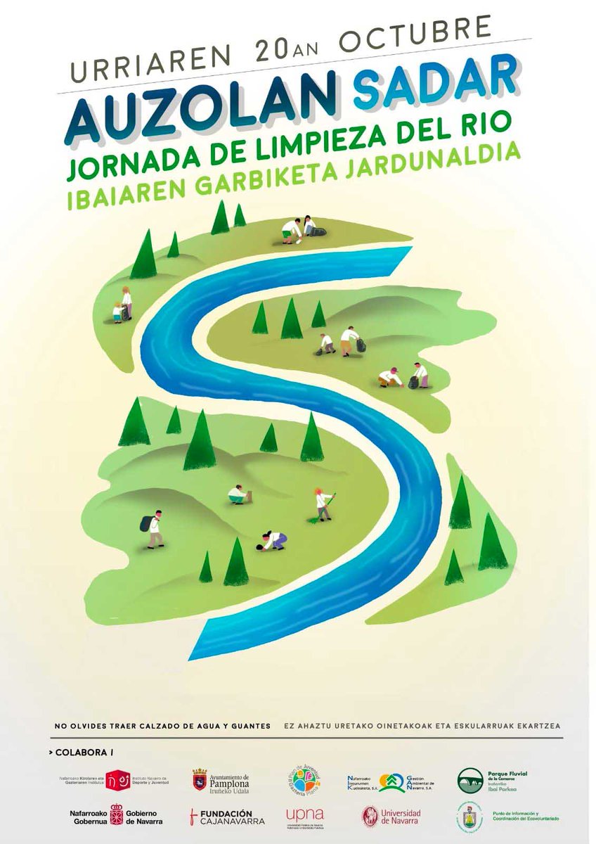 Aranguren Televisión (@ArangurenTV) on Twitter photo 2018-10-15 14:49:36 🌿 VOLUNTARIADO AMBIENTAL: LIMPIEZA DEL RÍO SADAR #auzolan - Colaboraremos en la limpieza de un tramo del río Sadar con ayuda de voluntarios. Si te apetece colaborar en #Mutilva, nos vemos el 20/10 10:15 horas en Aranetxea. ℹ️aranguren.tv/eventos/volunt… 🌿 VOLUNTARIADO AMBIENTAL: LIMPIEZA DEL RÍO SADAR #auzolan - Colaboraremos en la limpieza de un tramo del río Sadar con ayuda de voluntarios. Si te apetece colaborar en #Mutilva, nos vemos el 20/10 10:15 horas en Aranetxea. ℹ️aranguren.tv/eventos/volunt…