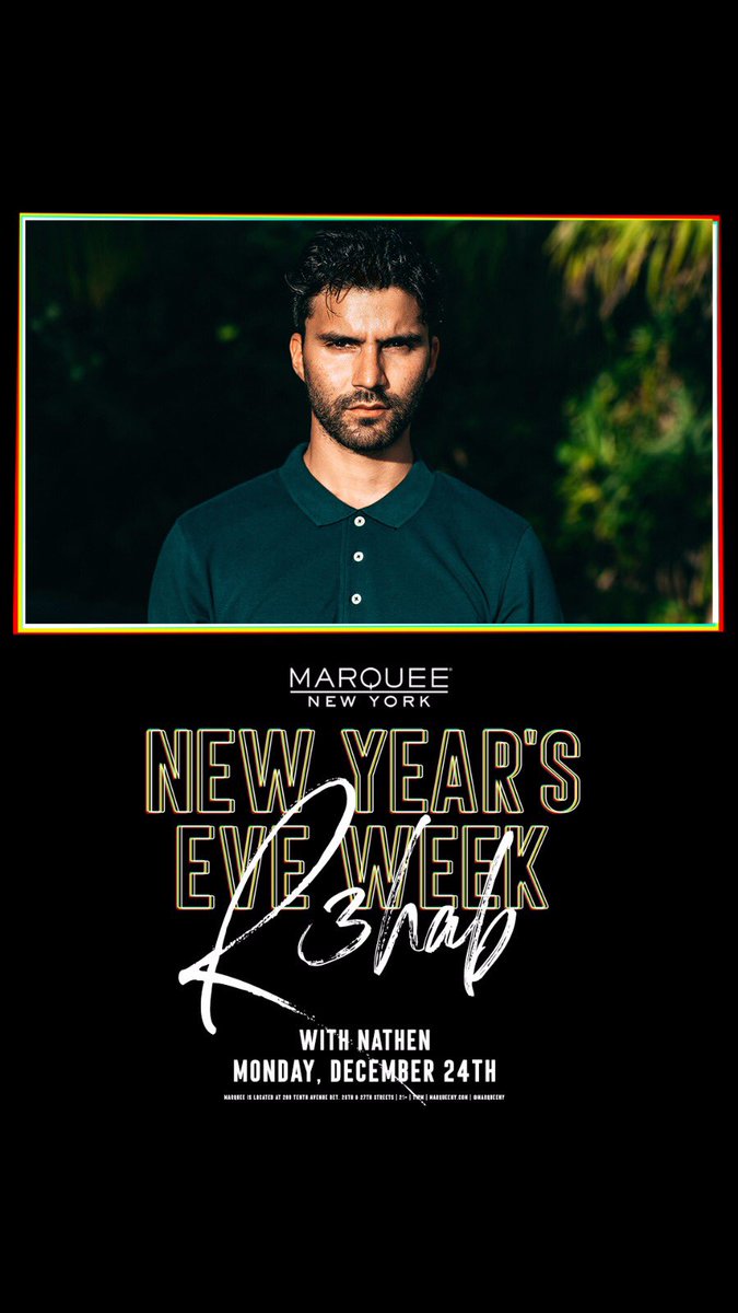 Happy to be back at @MarqueeNY during ‘New Year’s Eve Week’ 🎇🎆 Get your tickets here: Marqueeny.com/r3hab https://t.co/FL7OiAao27