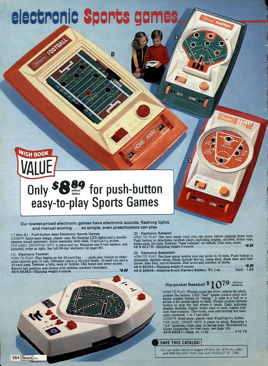 sears electronic baseball game