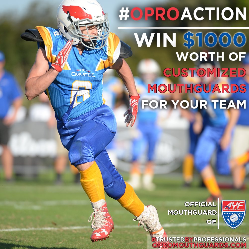 AYF's tweet photo. WIN $1000 WORTH OF CUSTOMIZED MOUTHGUARDS FOR YOUR TEAM!
We want to see your best action shot from the weekend!
Use #OPROAction and tag @oprogroup and @AYF
#football #nfl #sports #touchdown #collegefootball https://t.co/87bN1excM3
