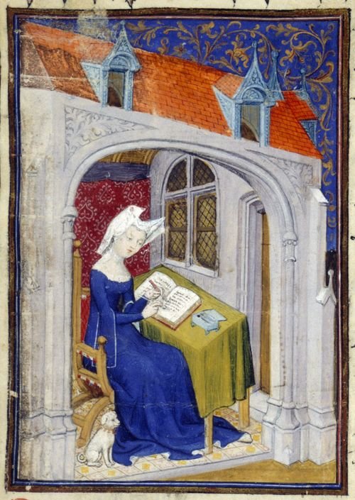 des_historia's tweet photo. Christine de Pizán fue la primera mujer en poder ganarse la vida como escritora. Durante su infancia tuvo una educación intelectual exquisita en la corte del rey Carlos V de Francia. Escribió sobre política, filosofía, historia y temas muy variados. #DiadelasEscritoras https://t.co/6TUtdRxz6j