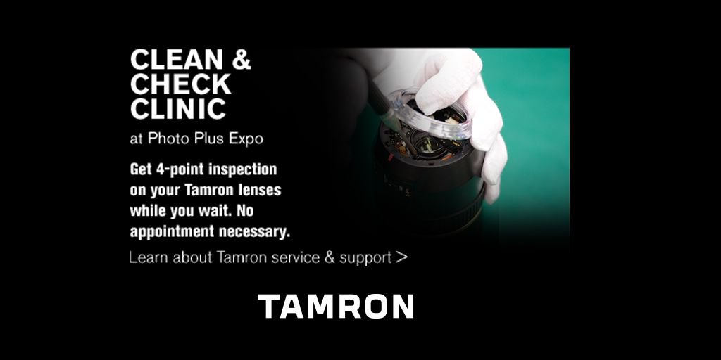 createphotoplus's tweet image. Stop by the @TamronUSA booth #819 at Photo Plus Expo and get 4-point inspection on your Tamron lenses by one of their awesome technicians. No appointment necessary! #withmytamron #TamronUSA #cleanandcheck @PhotoPlusExpo
buff.ly/2ycNSUu