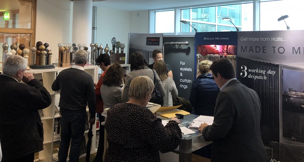 HallisHudson's tweet photo. We're having a great day meeting customers at October Interiors 2018... if you're visiting come and say hello! #CABMFF #interiors #interiordesign #homedecor #curtainpoles #tiebacks #cheltenhamracecourse https://t.co/OeAkMHZsEz