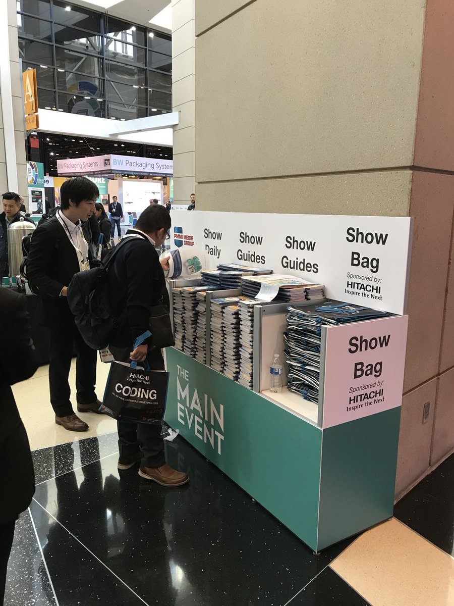 packexposhow's tweet photo. It's day 2 at PACK EXPO International and Healthcare Packaging EXPO, be sure to pick up today's copy of the Show Daily and your Show Guide and bag! #PACKEXPOInternational #HCPEXPO https://t.co/XCigmsiP2k https://t.co/6pnGPHF81x