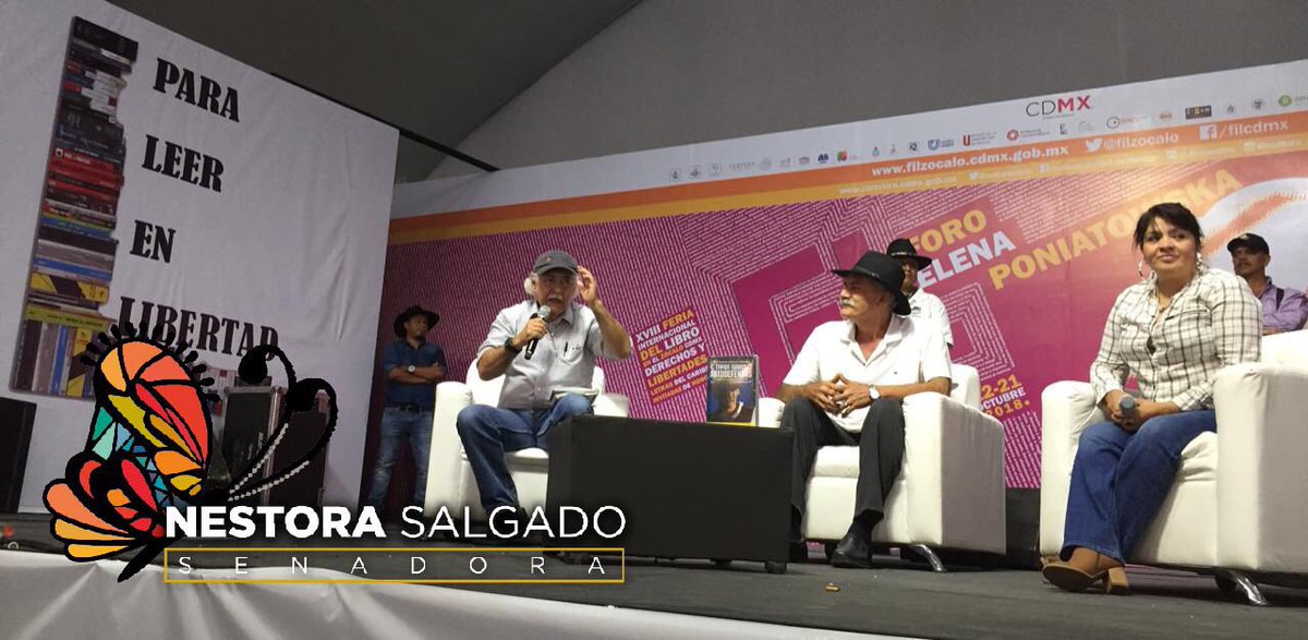 nestora_salgado's tweet photo. Ayer estuvimos en la #FILZocalo2018 con @Taibo2 y el Doctor @DrJMMireles.

Juntos impulsaremos el #PlanNacionaldeLiberalizacióndePresosdeConciencia y acciones concretas para la pacificación del país.

Coincidimos con Taibo en la importancia de la cultura en este proceso. https://t.co/UHdsnxTZJX