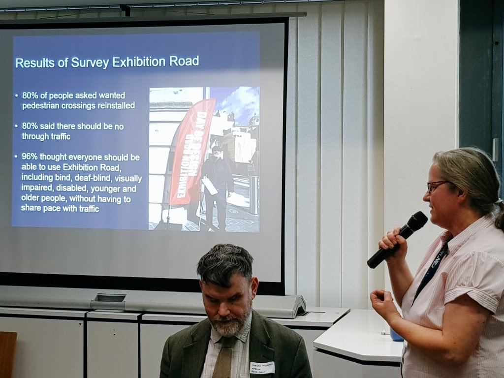 Sarah Gayton from NFBUK presents the result of the survey on Exhibition Road.