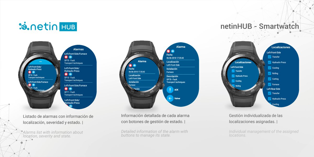 netinsystems's tweet photo. #NetinHUB, conecte relojes inteligentes a sus sistemas de monitorización sin un terminal móvil asociado .@IOTSWC // Connect smartwatches to your monitoring systems without an associated mobile terminal. #IOTSWC18 https://t.co/2ilLrqZTqO