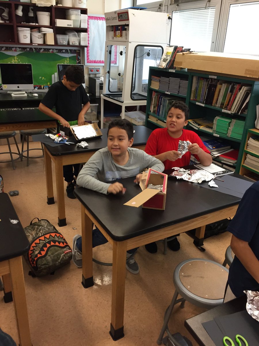 FDRPSMS34's tweet photo. Our 6th graders created and will be testing out their solar panel ovens to make smores. Can't wait to have a tasty bite! https://t.co/iobEi7aQRL