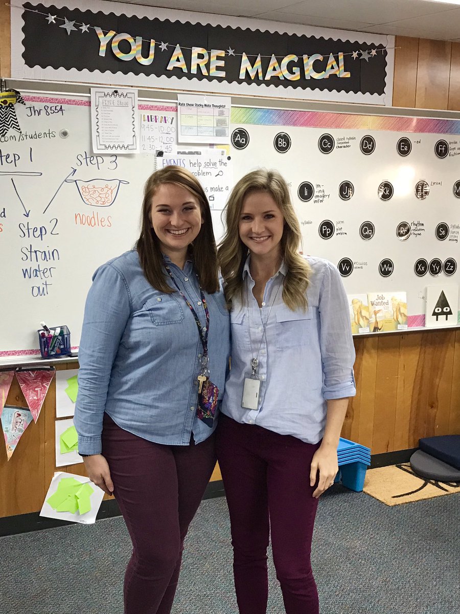 MKMooreCfisd's tweet photo. When you get to school and you and your partner @HillaryMatevia are dressed exactly alike!! ๐๐#notevenplanned #twins @WarnerCFISD https://t.co/g7k83MNEjX