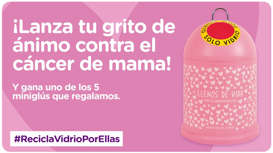 📢#CONCURSO

¿Tú también conoces a una mujer que se ha llenado de vida después del cáncer? 💪

¡Lanza tu grito de ánimo a todas las mujeres comentando este tweet! 💕 Y regálale uno de los 5 miniglús rosas que regalamos #ReciclaVidrioPorEllas

+info ➡️ bit.ly/BBLL_ecolatras