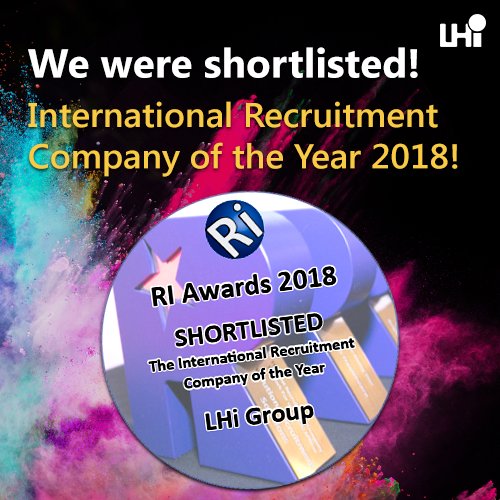LHiGroup_'s tweet photo. We are really proud to have been shortlisted for International Recruitment Company of the Year 2018 at the Recruitment International Awards this year!

Do you want to work for a leading recruitment company with big plans for the future? Get in touch today or visit our website! https://t.co/khofXJpgae