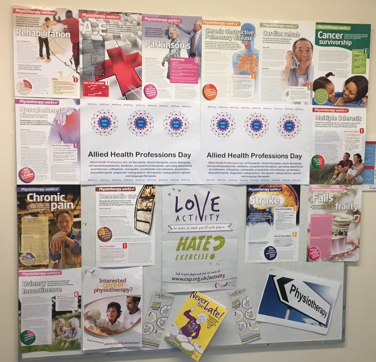 UHPPhysioReps's tweet photo. Today is #AHPsDay and here @Derriford_Hosp we’re out in force. Why not come and and find out how our roles have a positive impact on patient journeys? @WeAHPs @PHNT_NHS @CSPsouthwest #AHPsIntoAction https://t.co/fT7uvJSzDz