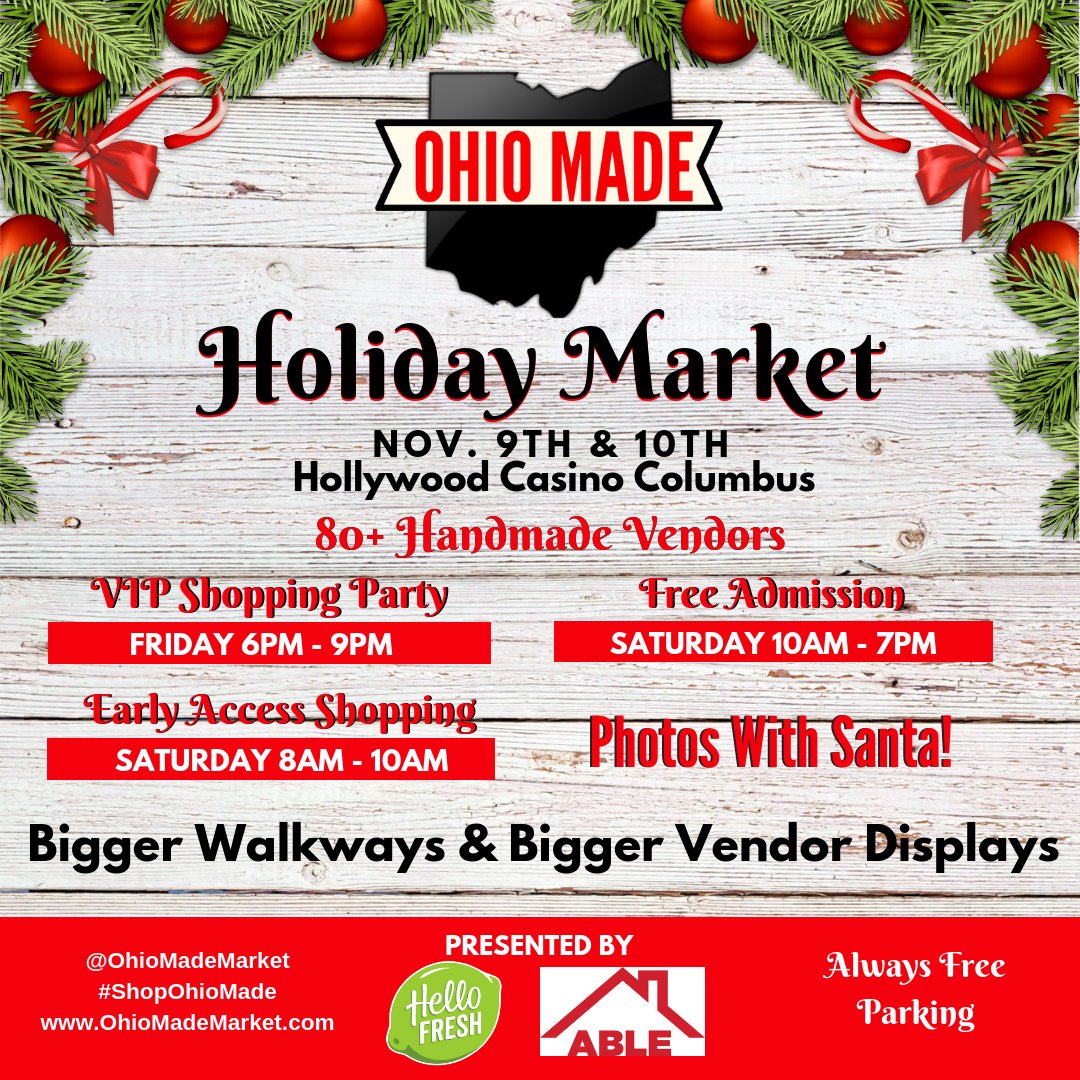OhioMadeMarket's tweet photo. 15 VIP Shopping Passes Left: Ohio Made Holiday Market - https://t.co/rNxfW75SRO https://t.co/0ZM2a8n1Z6