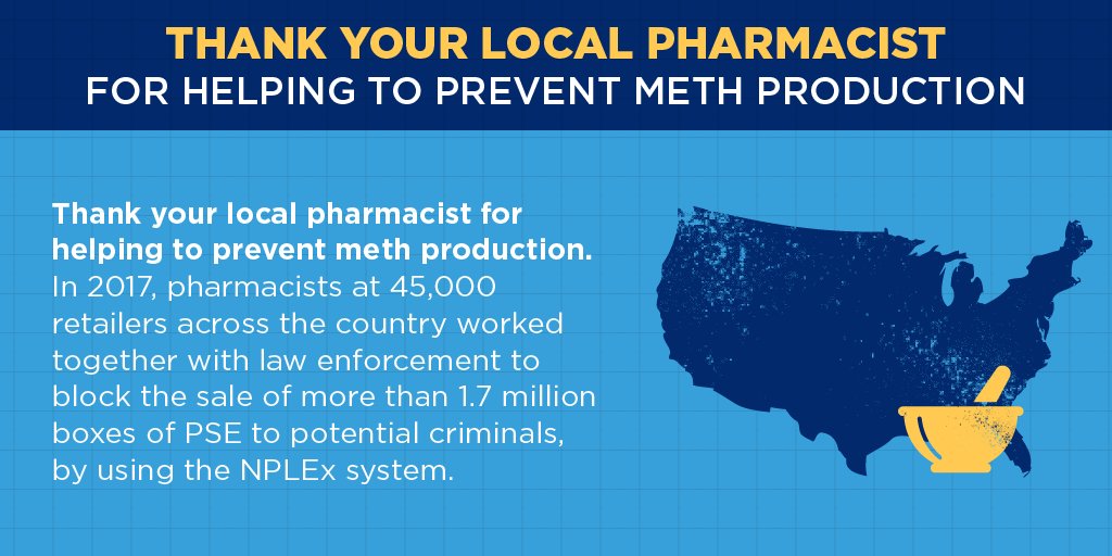 StopMethNotMeds's tweet photo. More than 1.7 million boxes of #PSE did not reach criminals in 2017, thanks to pharmacistsโ use of #NPLEx. #APhM2018 https://t.co/6lSAB4gi2a
