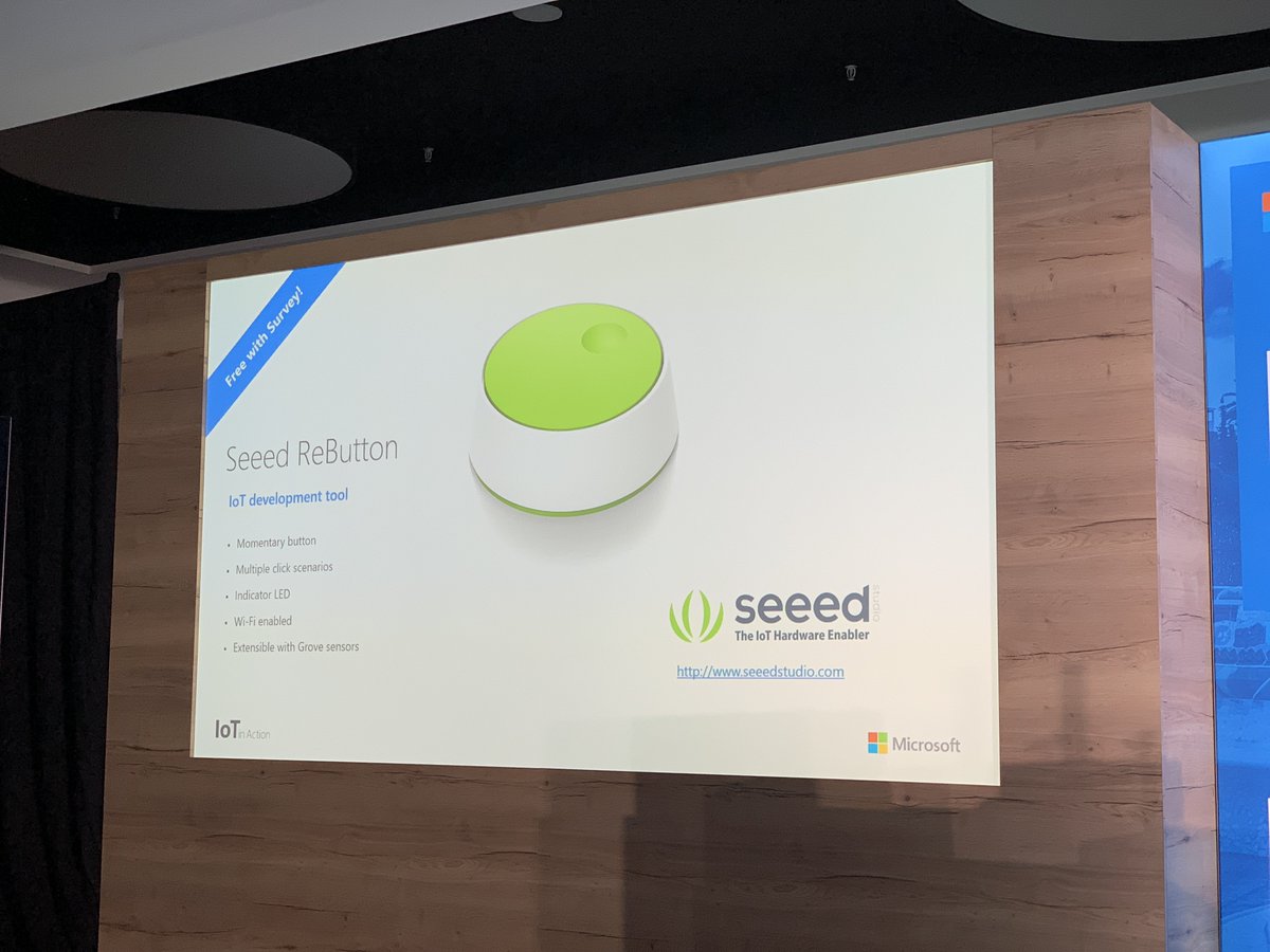 seeedstudio's tweet image. Introducing the #ReButton that we made for #IoTinActionMS!!! It connects to Wi-Fi and @Azure cloud service. More specifics here: seeedjp.github.io/ReButton/ @SeeedJP