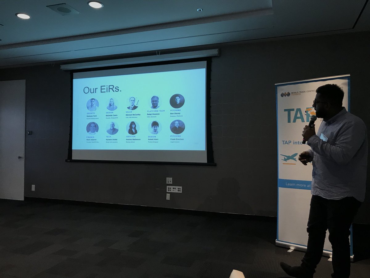 JohnHolland87's tweet image. @Senthurran promoting the @RyersonDMZ at the Trade Accelerator Program’s 1st day! @Curexe is happy to be working with TAP to help expand to international countries! @WTC_TO #TAPGTA #TAPProgram #TAPCanada