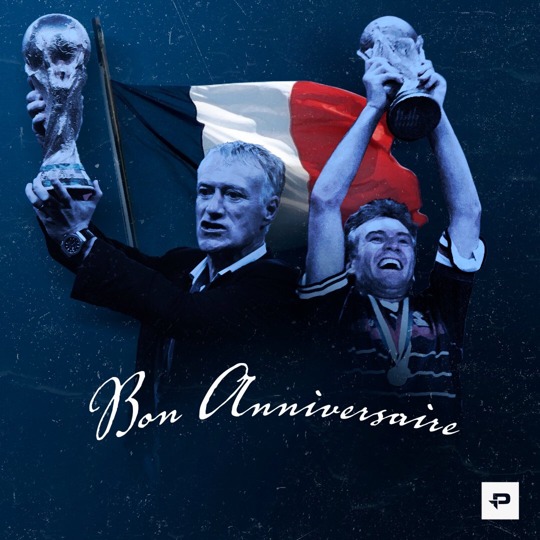 50 years old and a double World Champion, as player and manager.

Happy birthday, Didier Deschamps!  