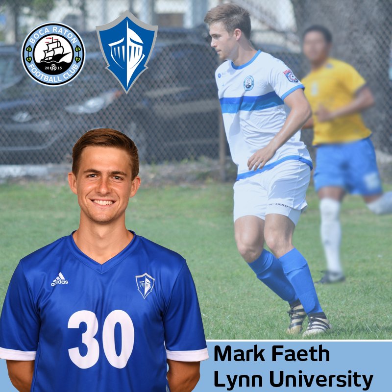 BocaRatonFC's tweet photo. Our very own, Mark Faeth had himself a night for Lynn University Men's Soccer with a goal and an assist in a 3-2 win over the University of Tampa. #BocaNation #AsSeenAtBocaRatonFC https://t.co/lIIdJVU015