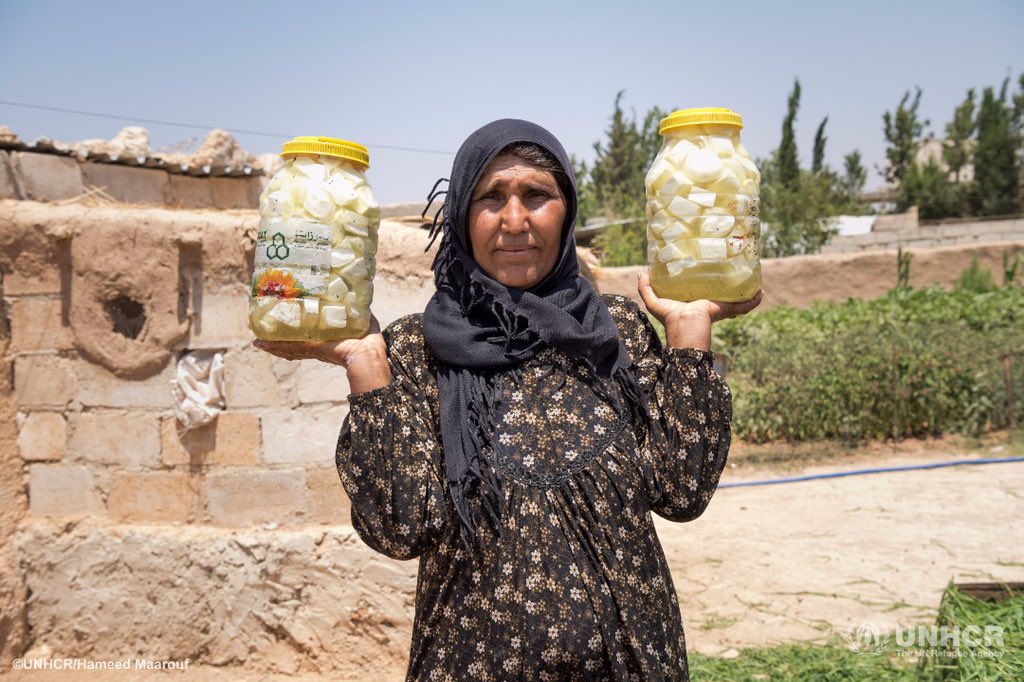 UNHCRinSYRIA's tweet photo. Fidaa, is one of many #RuralWomen who are being empowered thru @UNHCRinSYRIA village support programme by receiving a small grant to be able to better their livelihoods &amp; support their families. https://t.co/CYg0FCaldq