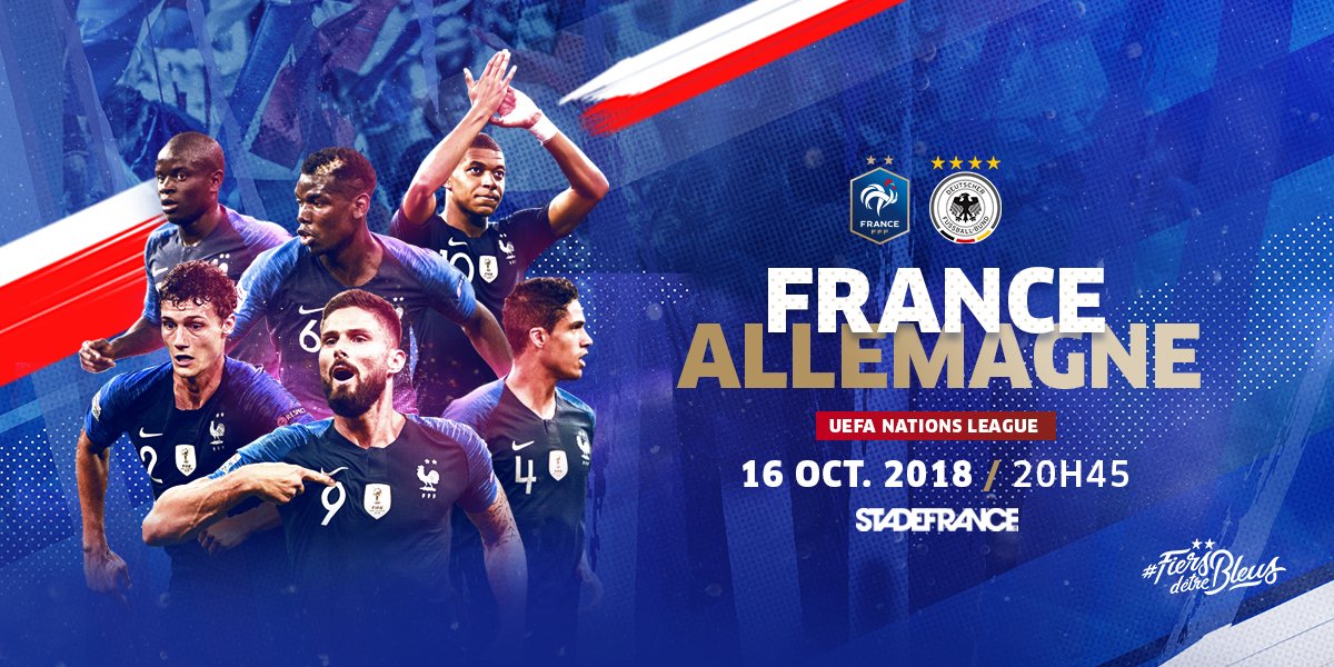 On veut aller chercher la victoire face aux Allemands pour consolider notre 1ère place du Groupe 1 de l'UEFA Nations League (20h45 sur <a href="/M6/">M6</a>) ! 👊 #FiersdetreBleus #FRAALL