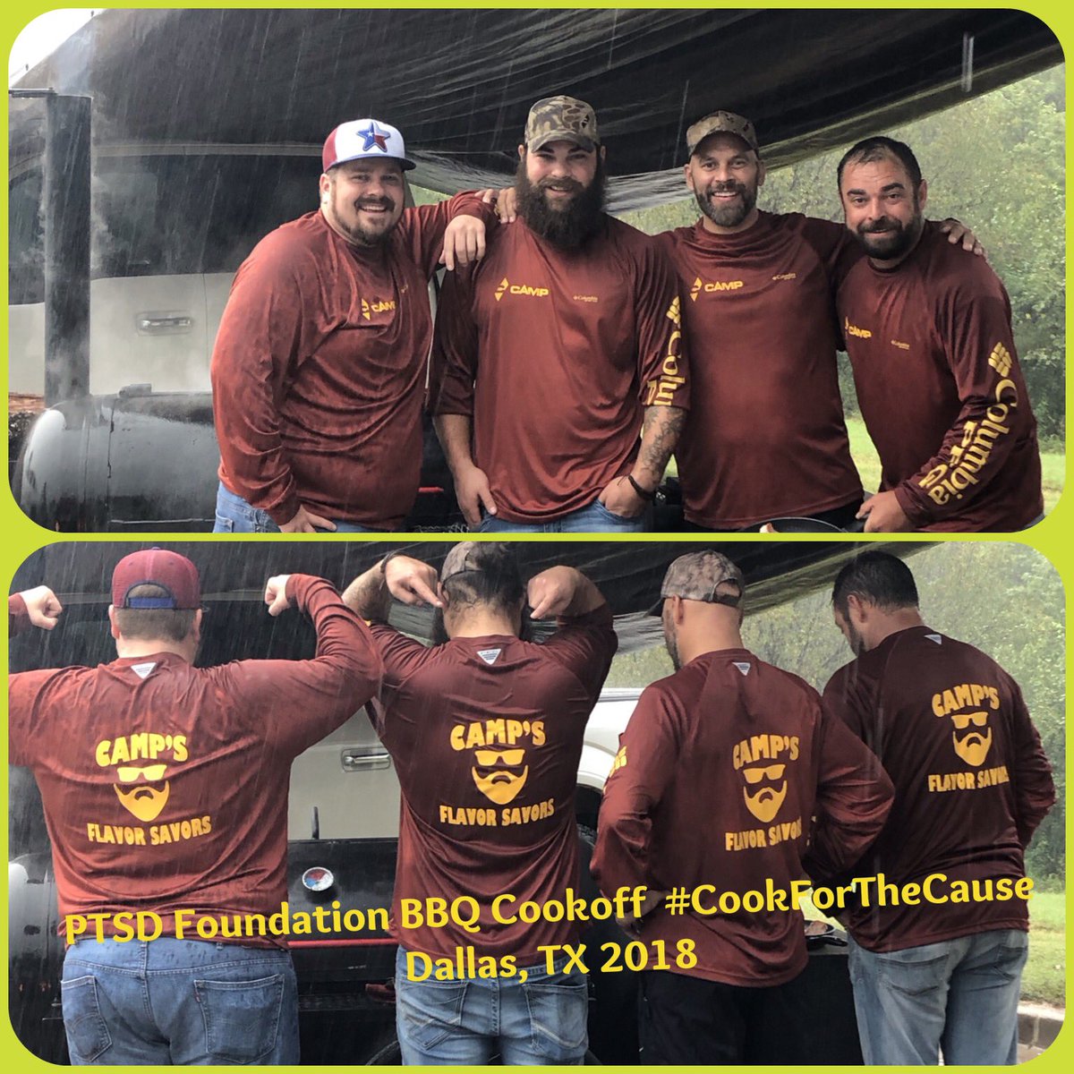 tmathwig's tweet image. A very wet BBQ cook-off for @ptsdusa but we are honored to be a part of this great Organization! #campconstruction