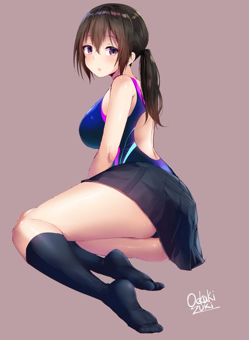 秋ですが制服+競泳水着(笑) 