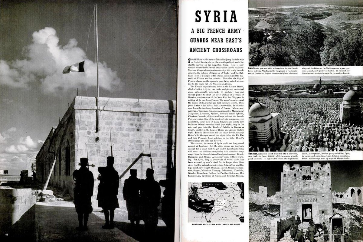 syria_throwback's tweet photo. LIFE magazine featuring French forces in #Syria, May 20, 1940. https://t.co/XGwLRCdvzc