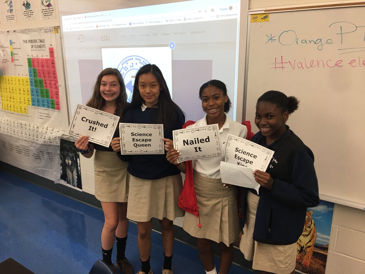 Moody612's tweet photo. #8CPscience #scienceescape morning winners #Keslerscience @WAMiddleSchool @WoodwardAcademy #WoodwardWay https://t.co/qTk0d47dJY