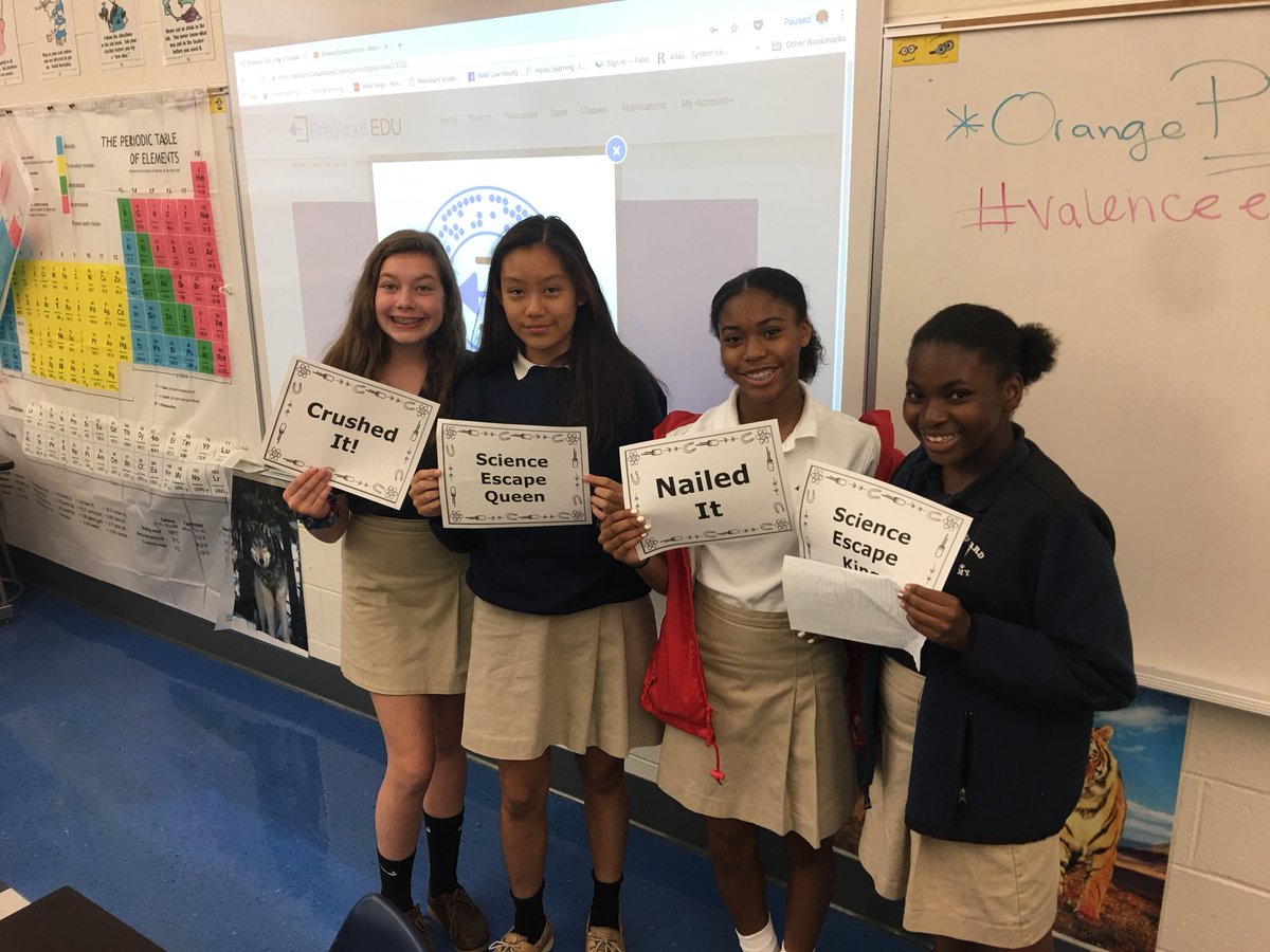 Moody612's tweet photo. #8CPscience #scienceescape morning winners #Keslerscience @WAMiddleSchool @WoodwardAcademy #WoodwardWay https://t.co/qTk0d47dJY