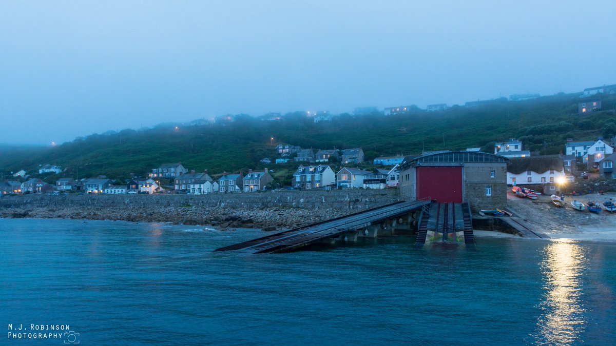 PicsChap's tweet photo. @RNLISennenCove Lifeboat House on #Cornwall south west coast, during a rainy summers evening. #SennenCove https://t.co/GY7ATWAEGH