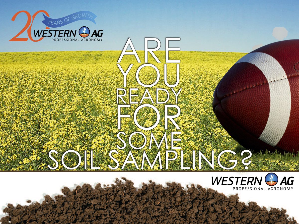 westernagNWSK's tweet photo. Its football season... but its also sampling season. Nice week of #Harvest18 weather this week and then #AreYouReadyForSomeSoilSampling ? 
#sampling18 #PRStechnology #WesternAgNorthWestSask https://t.co/GZwX8zbLws