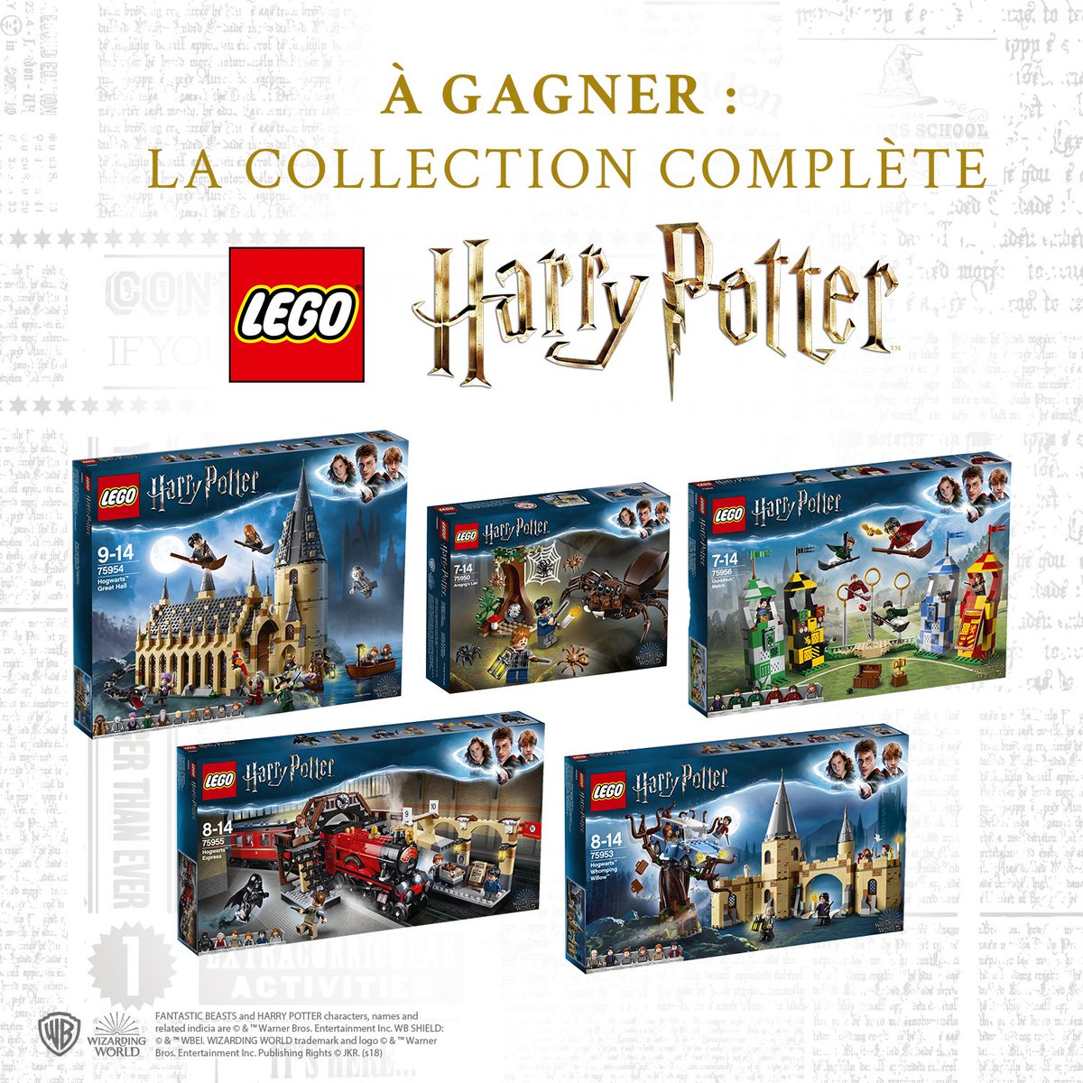 warnerbrosfr's tweet image. [CONCOURS] RT+FOLLOW pour tenter de remporter la collection complète LEGO #HarryPotter !