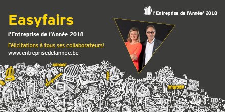 Congratulations to <a href="/easyfairsbe/">Easyfairs Belgium</a> on winning Entreprise de l'Année 2018, the Belgian Entrepreneur of the Year award! #EOY #EDLA18
