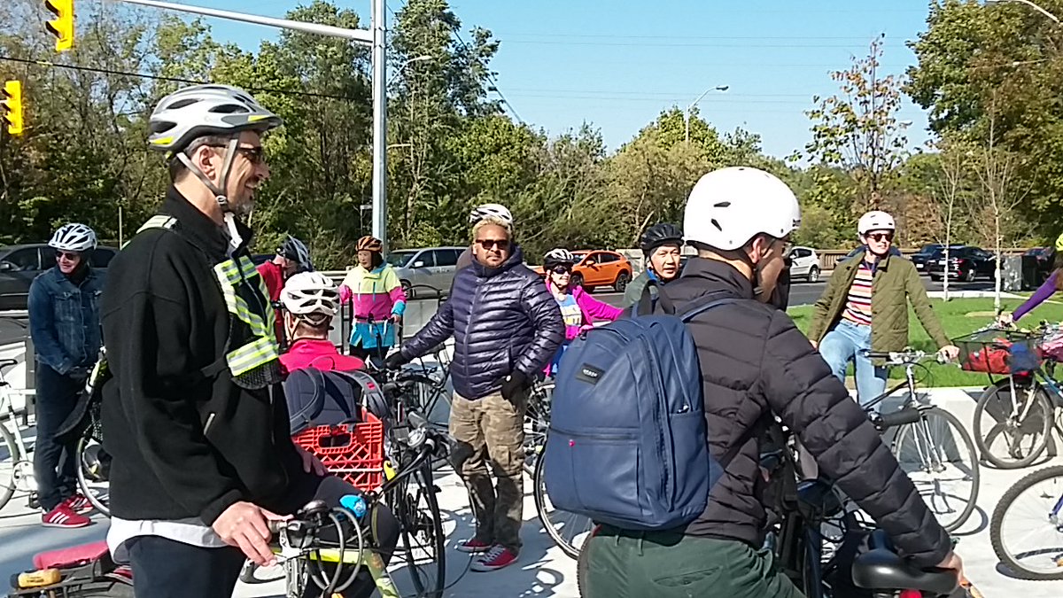 's tweet image. Thanks to everyone who came out yesterday to celebrate the #Woodbine bike lanes, part of Toronto's 10 Year Cycling Network Plan. #BuildtheGrid #BikeTO #TOpoli