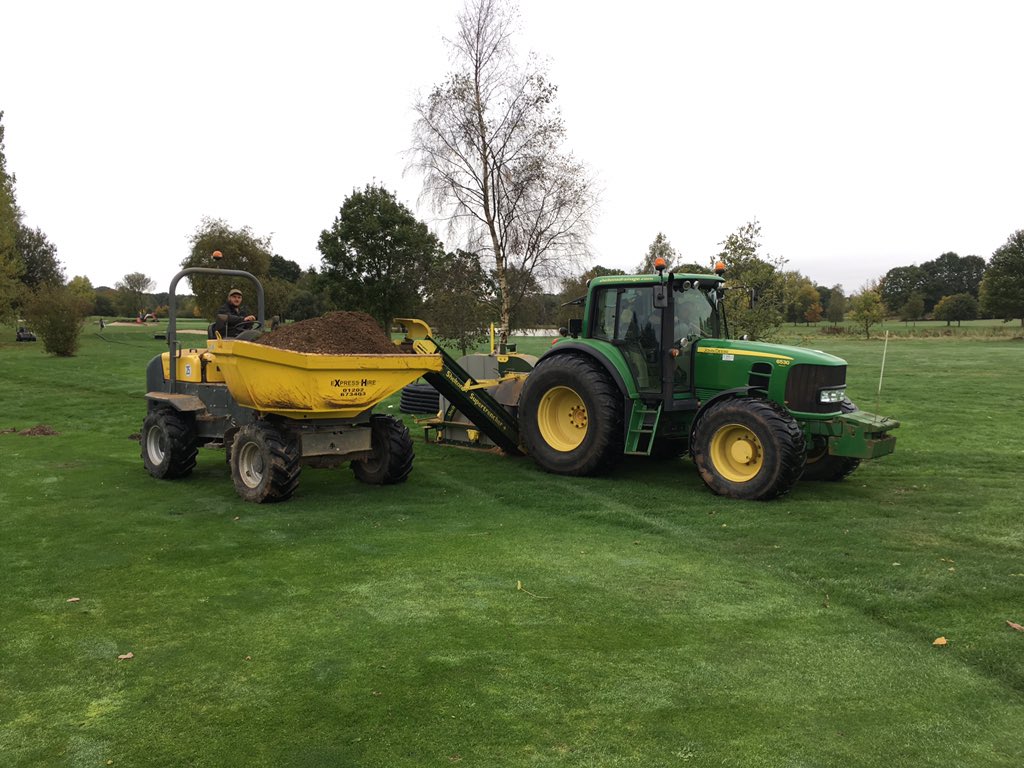 Great to see this years winter project works off and running. <a href="/SheltonDrainage/">SheltonsDrainage</a> busy with their new trencher and the greenkeepers installing pipe and gravel!