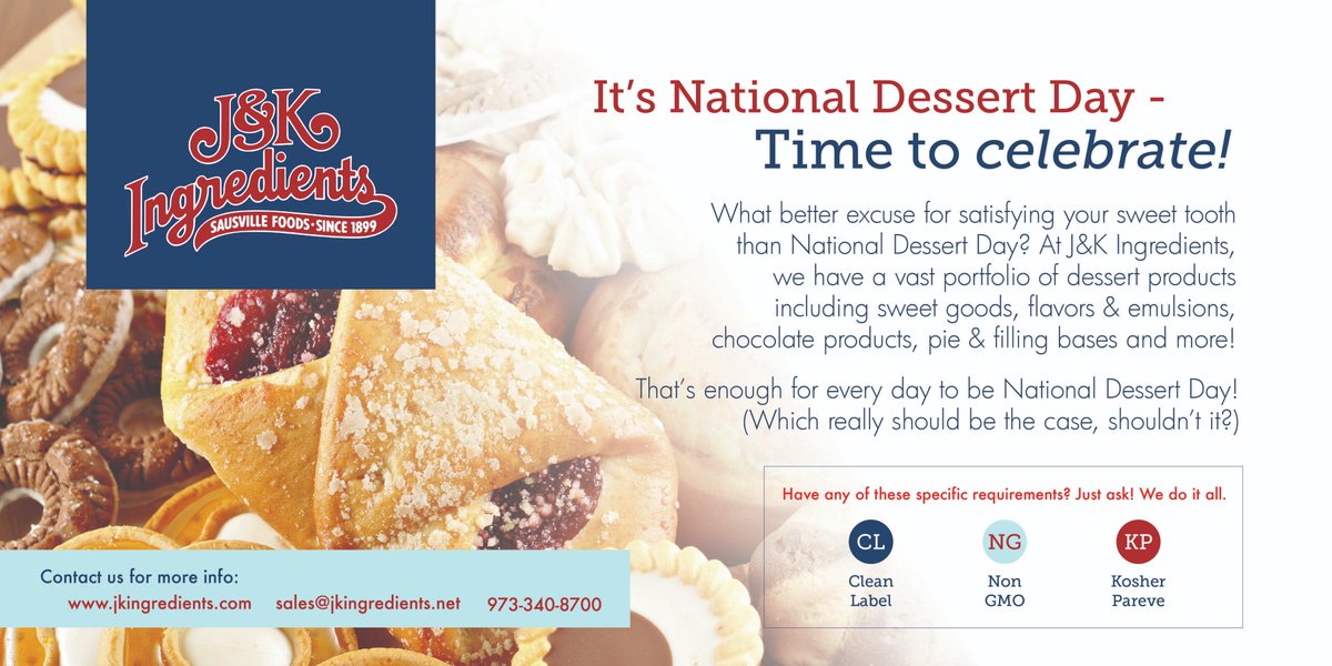 jkingredients's tweet photo. It's #NationalDessertDay !! Time to celebrate!
https://t.co/Ow7sYBF93T https://t.co/1LQYngRKLI