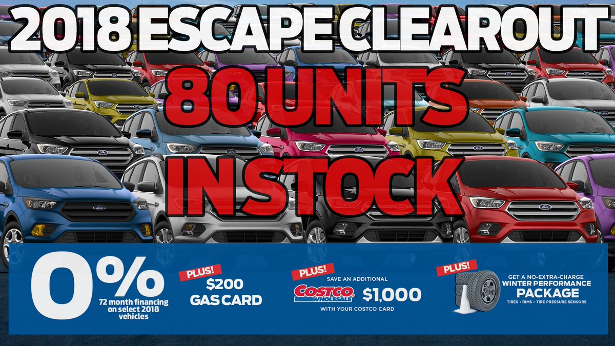 We're having a clearout! Great deals on all in-stock 2018 Escapes - 80 units available! Don't miss out!