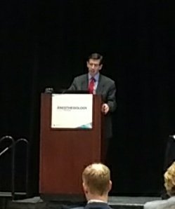 KeithVogtMD's tweet photo. Brian Bateman from BWH presents his #science as recipient of the @ASALifeline 's 2018 James E. Cottrell Presidential Scholar award. Congratulations! #ANES18 @FAERanesthesia https://t.co/rHmUux7tds