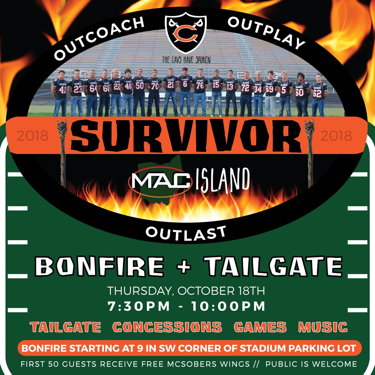 Come support the Cavs <a href="/cavfootball/">Mike Spriggs</a> this Thursday!! It’s going to be an epic night.