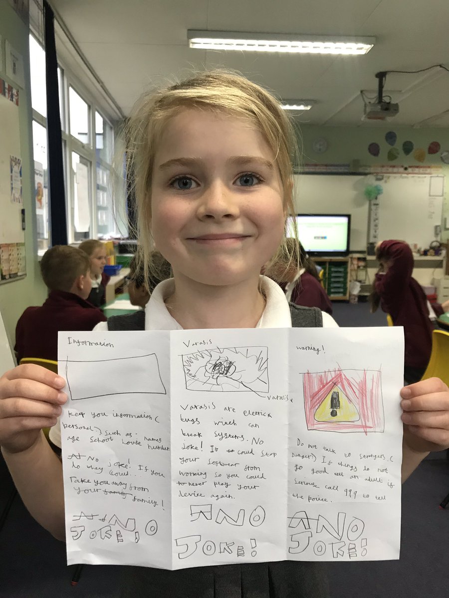 MissHoltsClassx's tweet photo. Amazing work from this lovely young lady on internet safety! @missjohn3p #abbotscomputing #esafety https://t.co/alC9cCl1WA